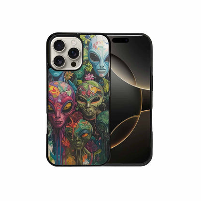 iPhone 16 Pro Max Case — Aliens Pattern Hundreds Of Sma Cbj, Custom Printed Phone Case