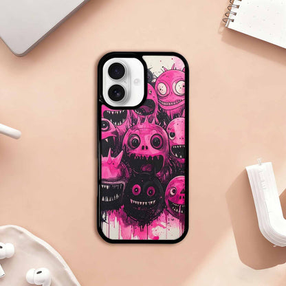 iPhone 17 Case — Black &amp; Pink Ink Cartoon Cute, Custom Made Phone Cover