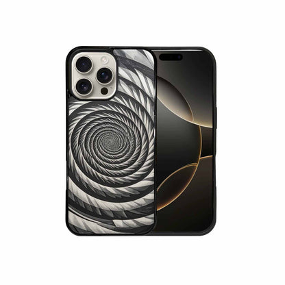 iPhone 16 Pro Max Case — Hypnotic Spiral Optical Illusion Motif High, Custom Printed Phone Case