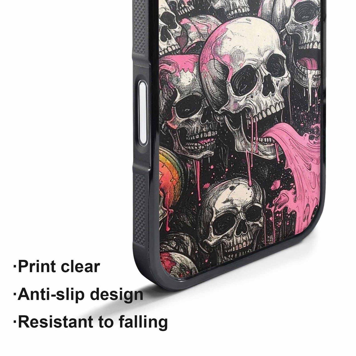 iPhone 17 Pro Case — Rainbow From Skulls Mouth Black Gothic, Custom Printed Phone Case