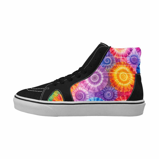 MEN'S Tie Dye Swirl High Top Canvas Vibrant Chaos Custom Shoes