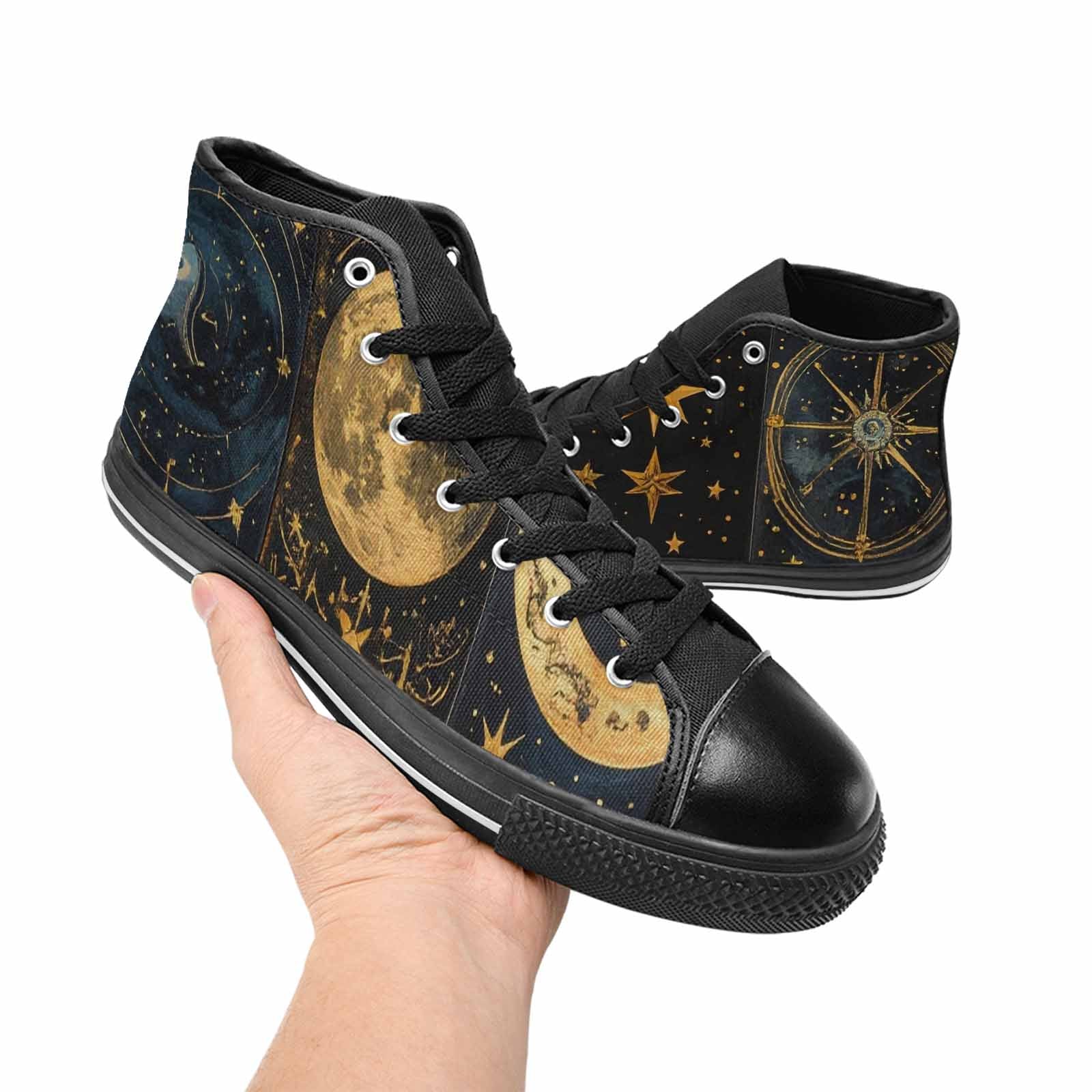 MEN'S Zodiac Constellation Star High Top Canvas Wallpaper Art Sneakers