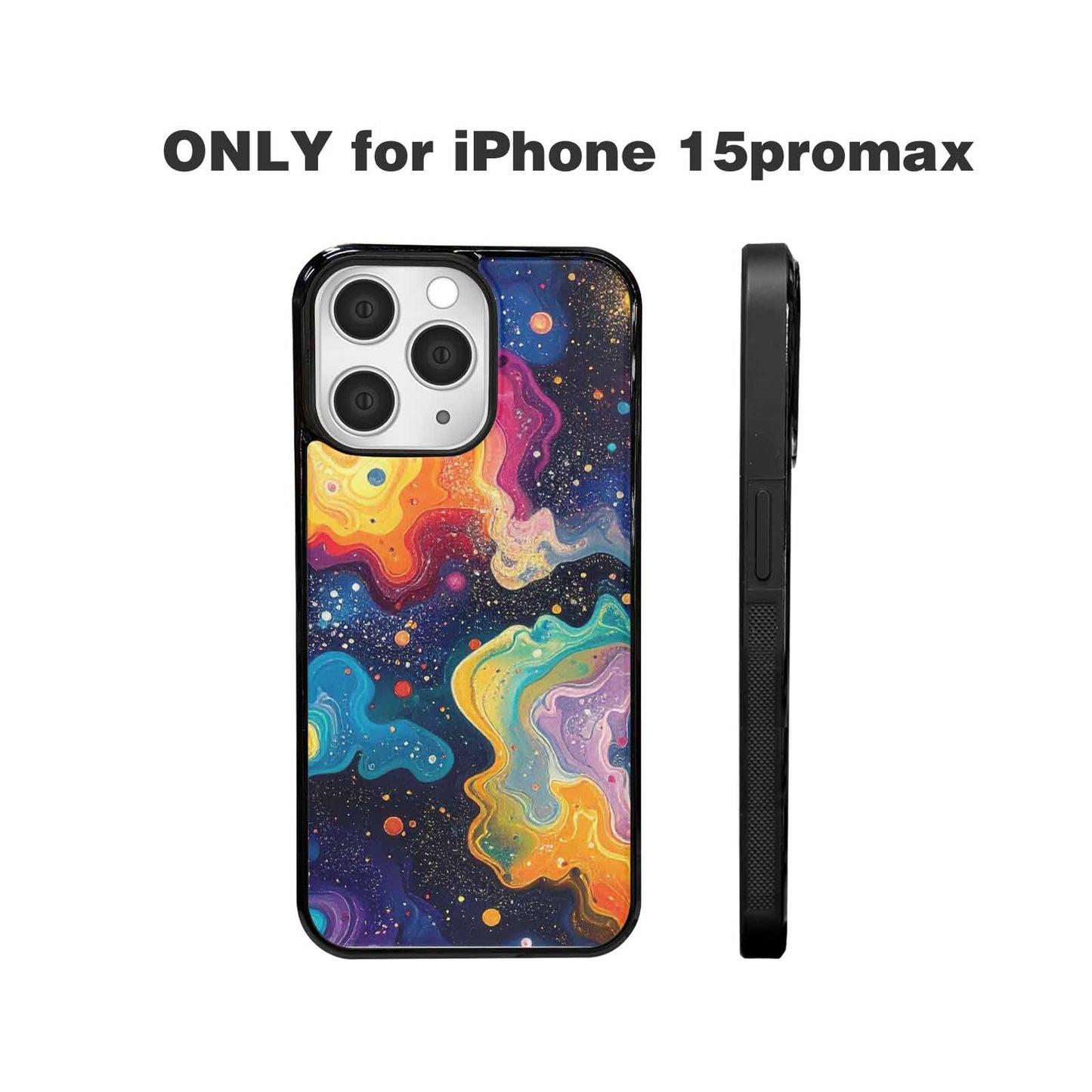 iPhone 15 Pro Max Case — Galaxy Art Colorful Cosmic Dust Small, Customized Protective Case