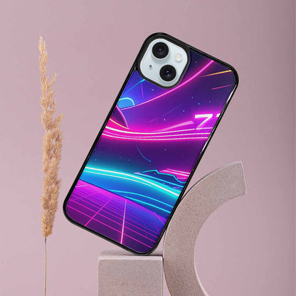 iPhone 15 Plus Case — 1980s Neon Cartoon Art Pattern, Custom Art Phone Cover
