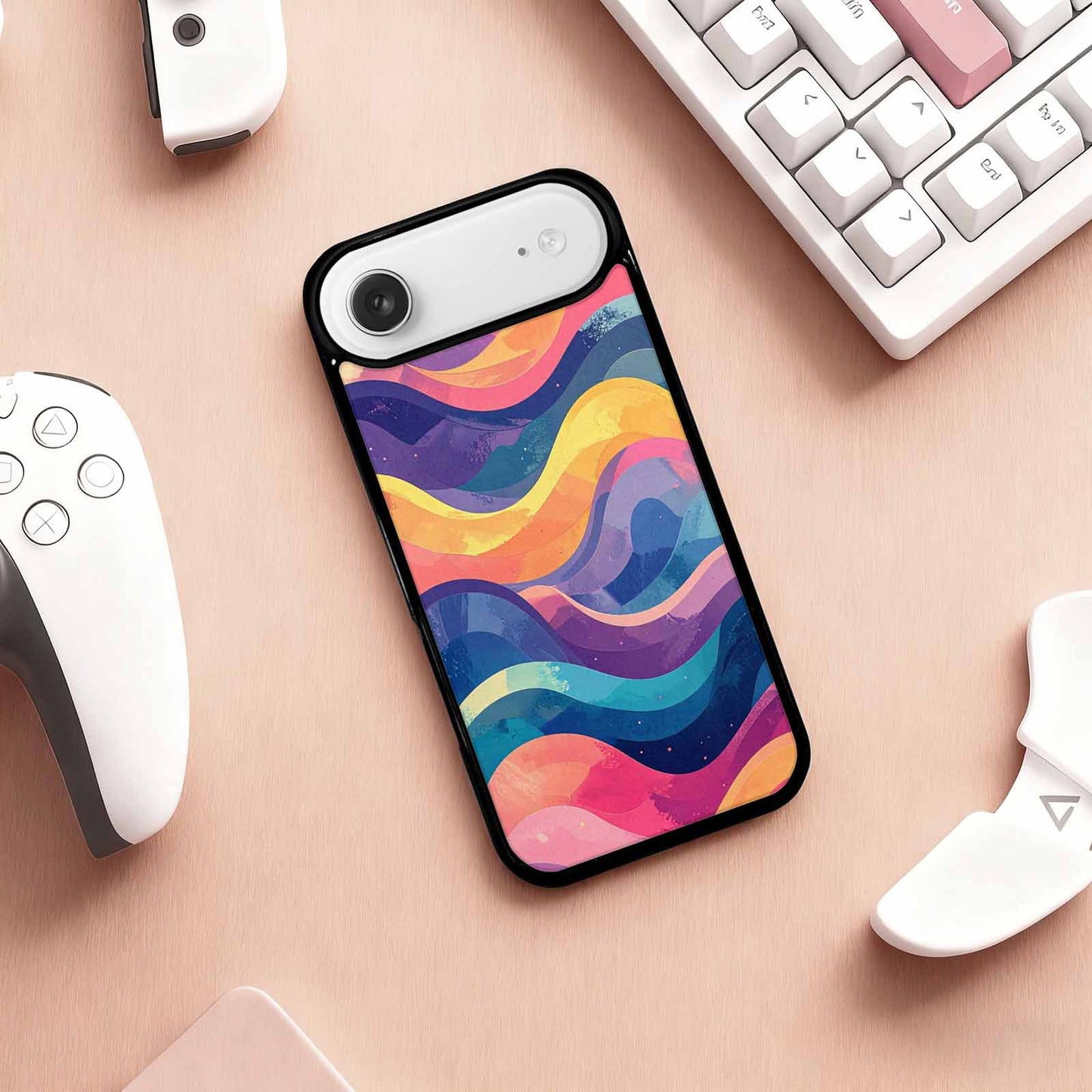iPhone 17 Air Case — Glowing Camo Wave Camo, Custom Art Phone Cover