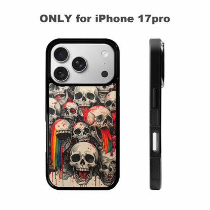 iPhone 17 Pro Case — Rainbow From Skulls Mouth Black Gothic, Custom Art Phone Cover
