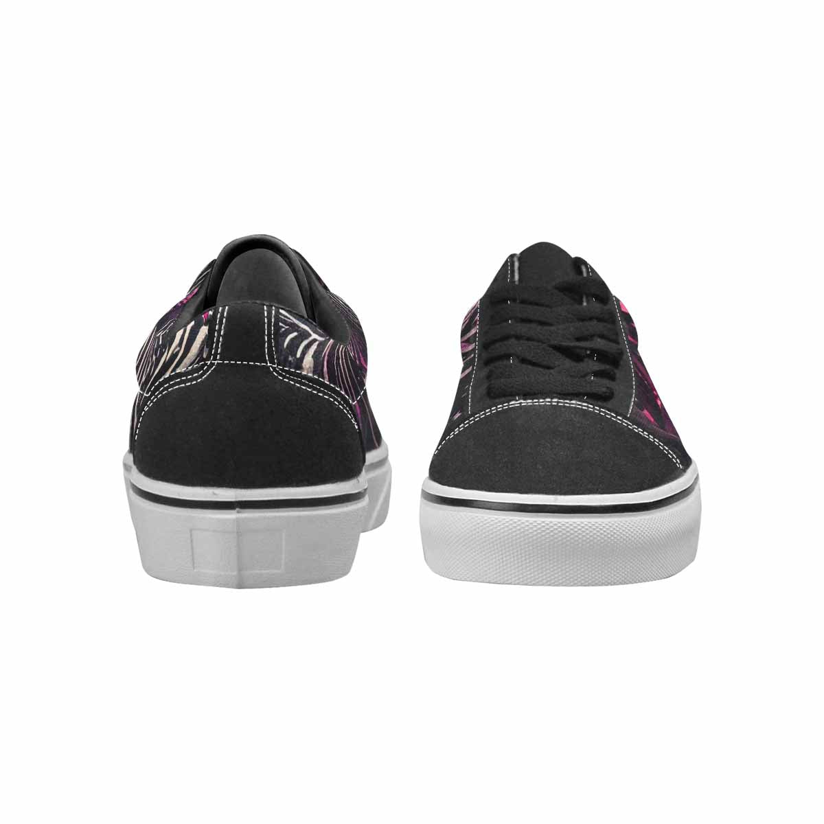WOMEN'S Zebra Stripe Burst Lace-Up Canvas Vibrant Chaos Custom Sneakers