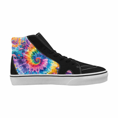 MEN'S Mushrooms  Tie Dye High Top Canvas Vibrant Chaos Sneakers