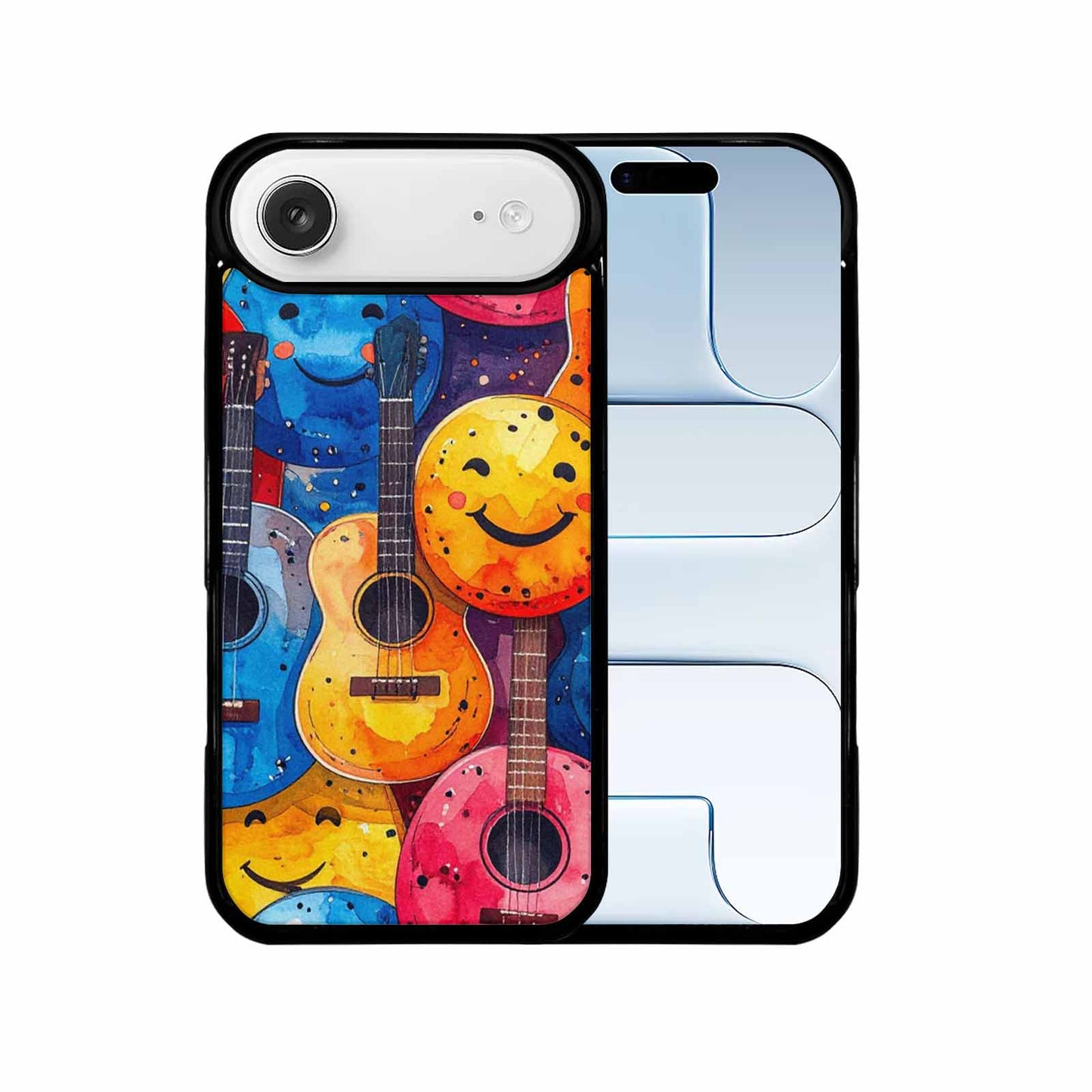 iPhone 17 Air Case — Watercolor Smiley Face Guitar Watercolor Abstract, Customized Protective Case