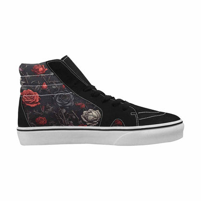 MEN'S Black Gothic Rose High Top Canvas Y2K Custom Shoes