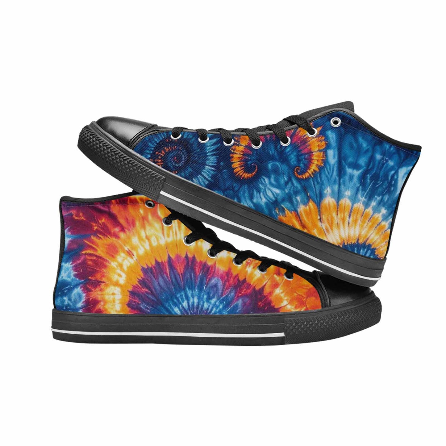 MEN'S Tie Dye Mixed Style High Top Canvas Surreal Custom Sneakers