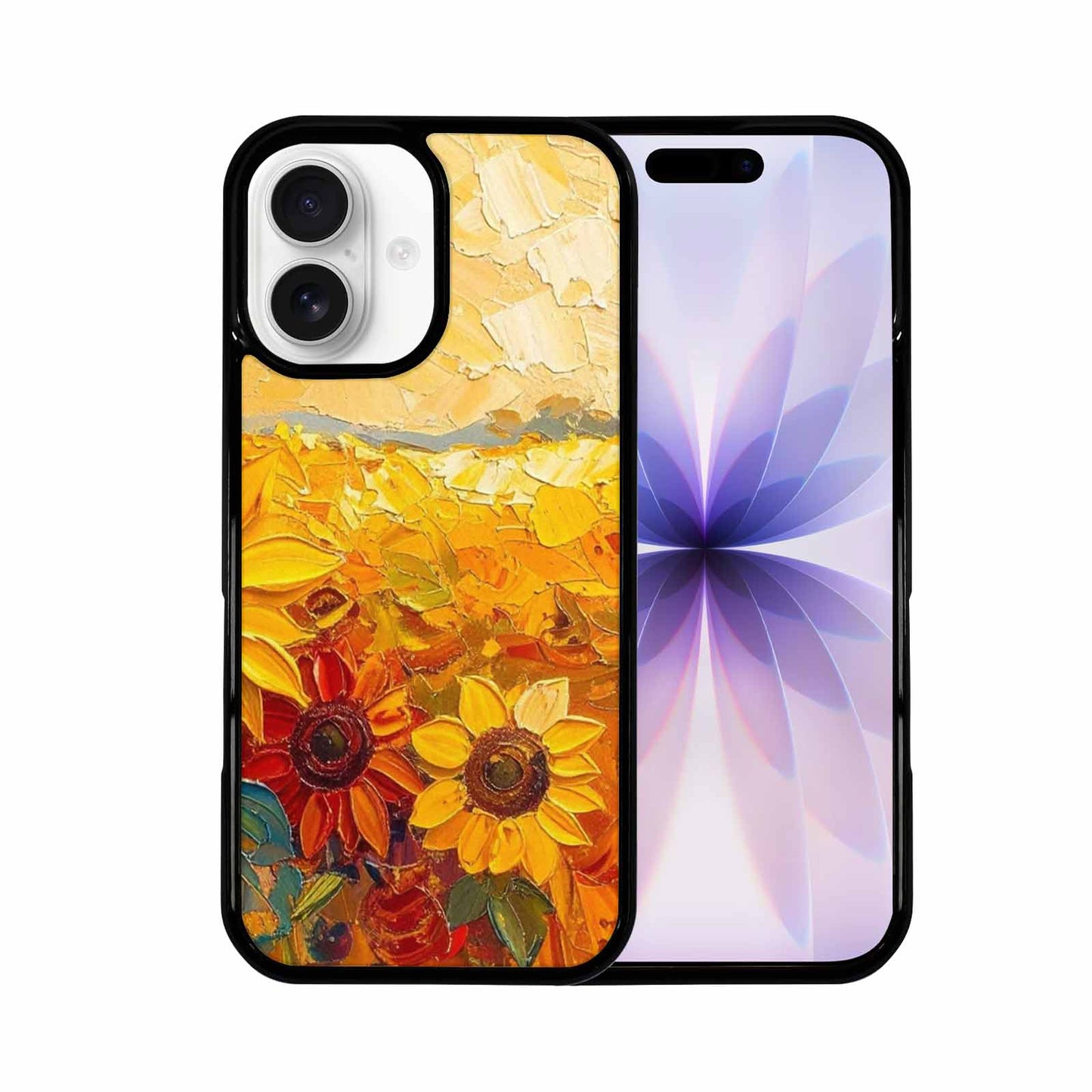 iPhone 17 Case — Impressionist Sunflower Brushstroke Pattern Floral, Custom Phone Case
