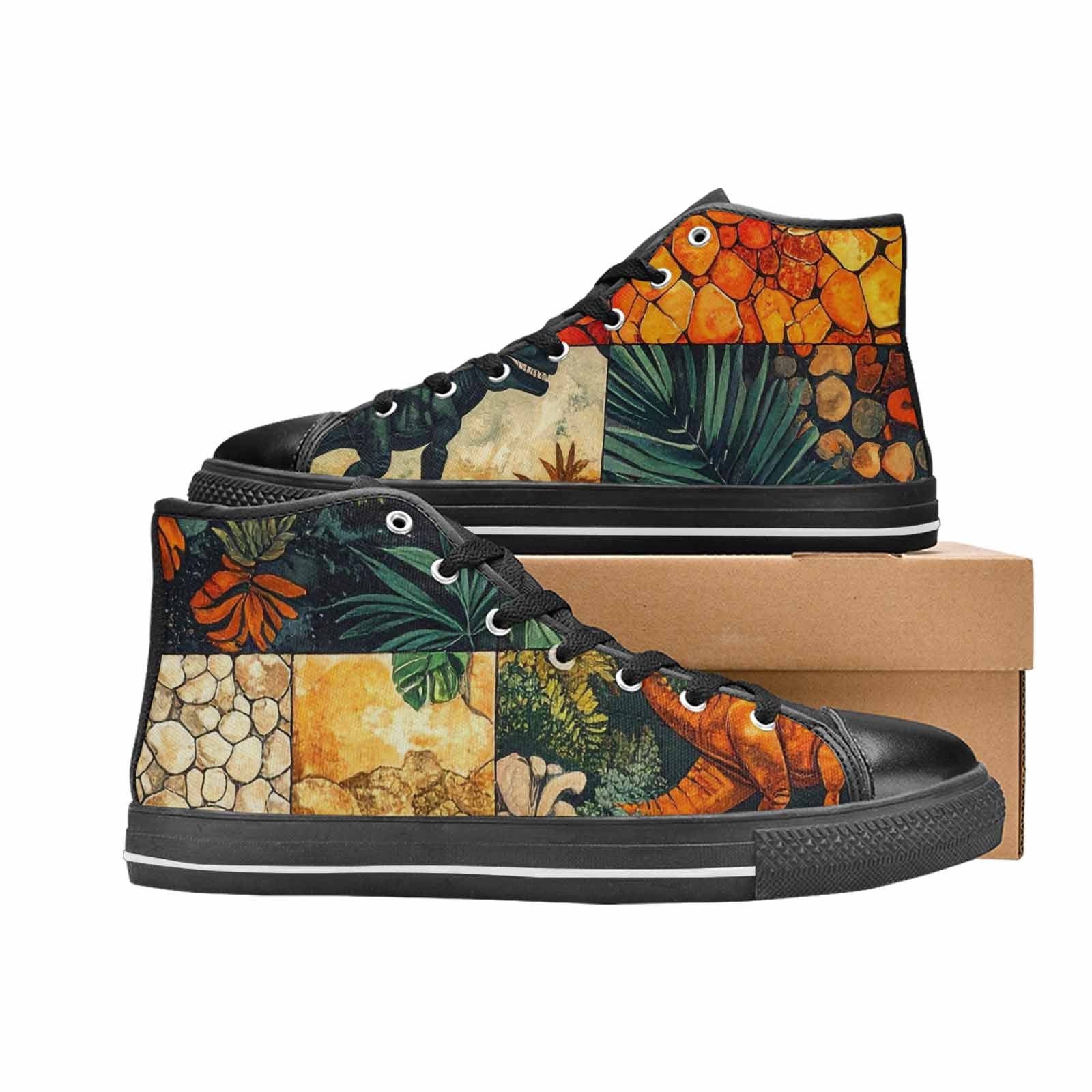 WOMEN'S Dinosaur Silhouette High Top Canvas Dreamcore Shoes