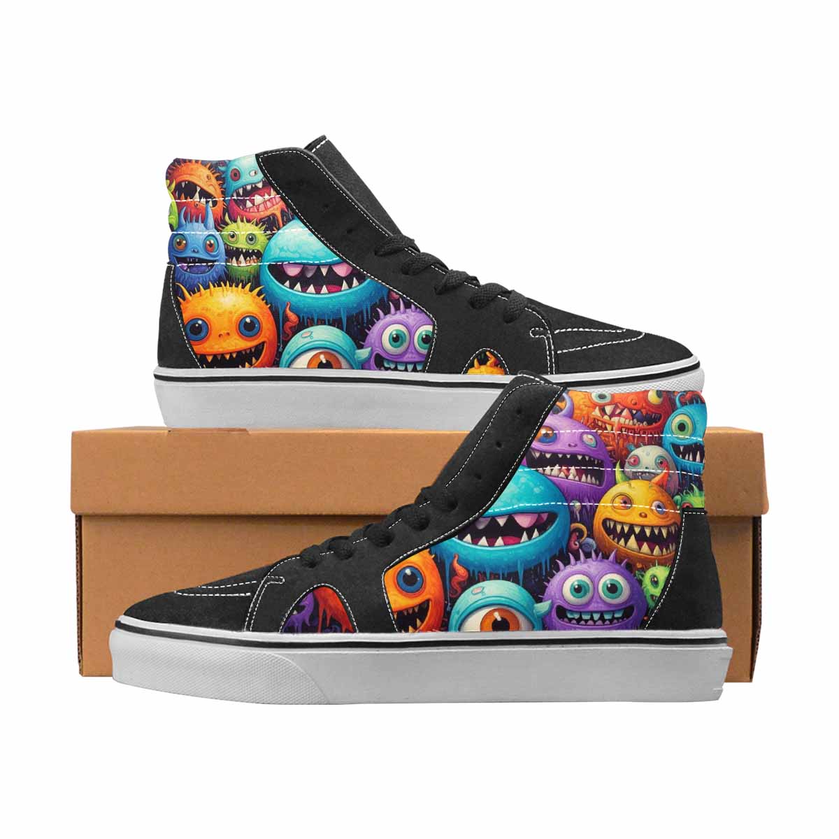 WOMEN'S Monsters High Top Canvas Bold Print Aesthetic Custom Printed Shoes