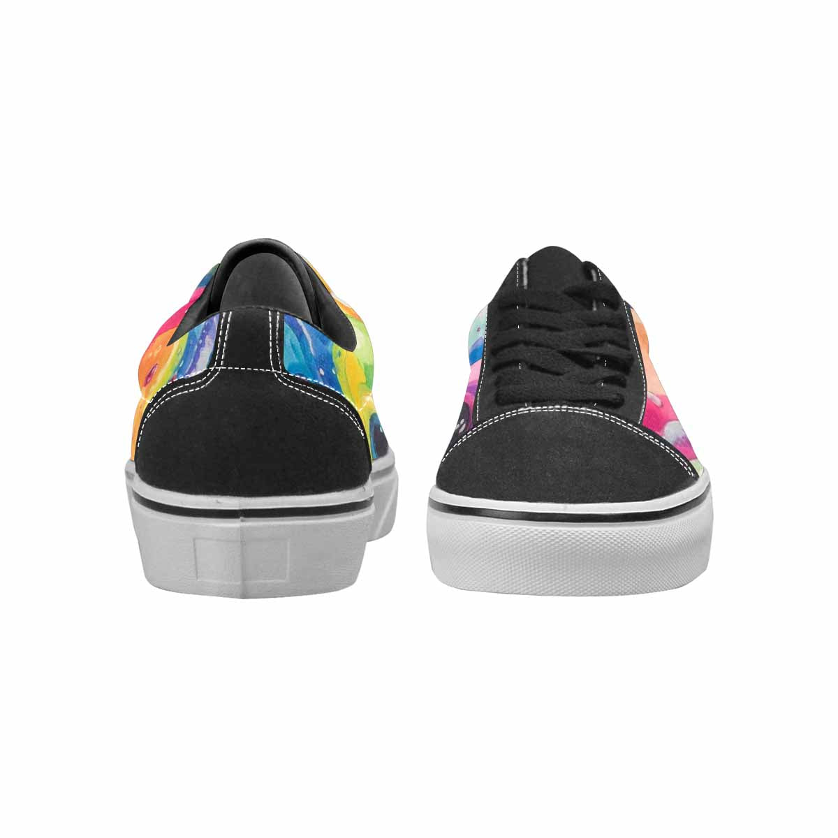 WOMEN'S Aliens  Tie Dye Lace-Up Canvas Neon Fantasy Custom Shoes