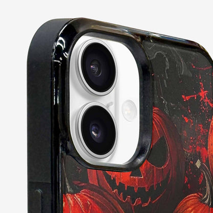 iPhone 16 Plus Case — Bloody Pumpkin Face, Custom Phone Case
