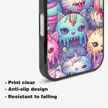 iPhone 16 Plus Case — Pastel Gore Cat Character Pattern Hundreds, Custom Print Case Cover