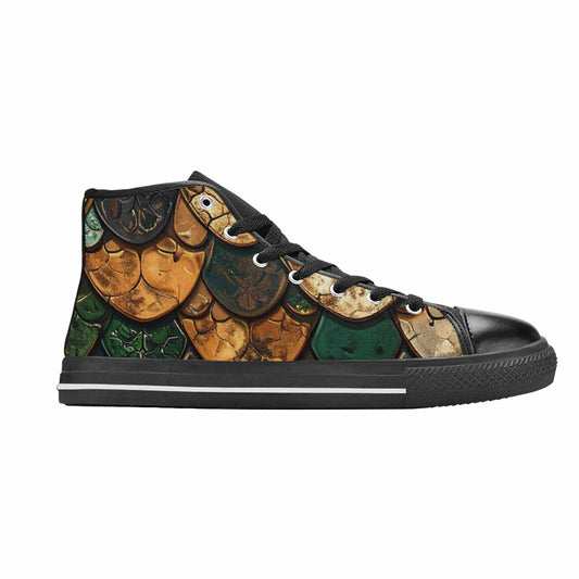 MEN'S Snake Skin Reptile High Top Canvas Neon Fantasy Custom Sneakers