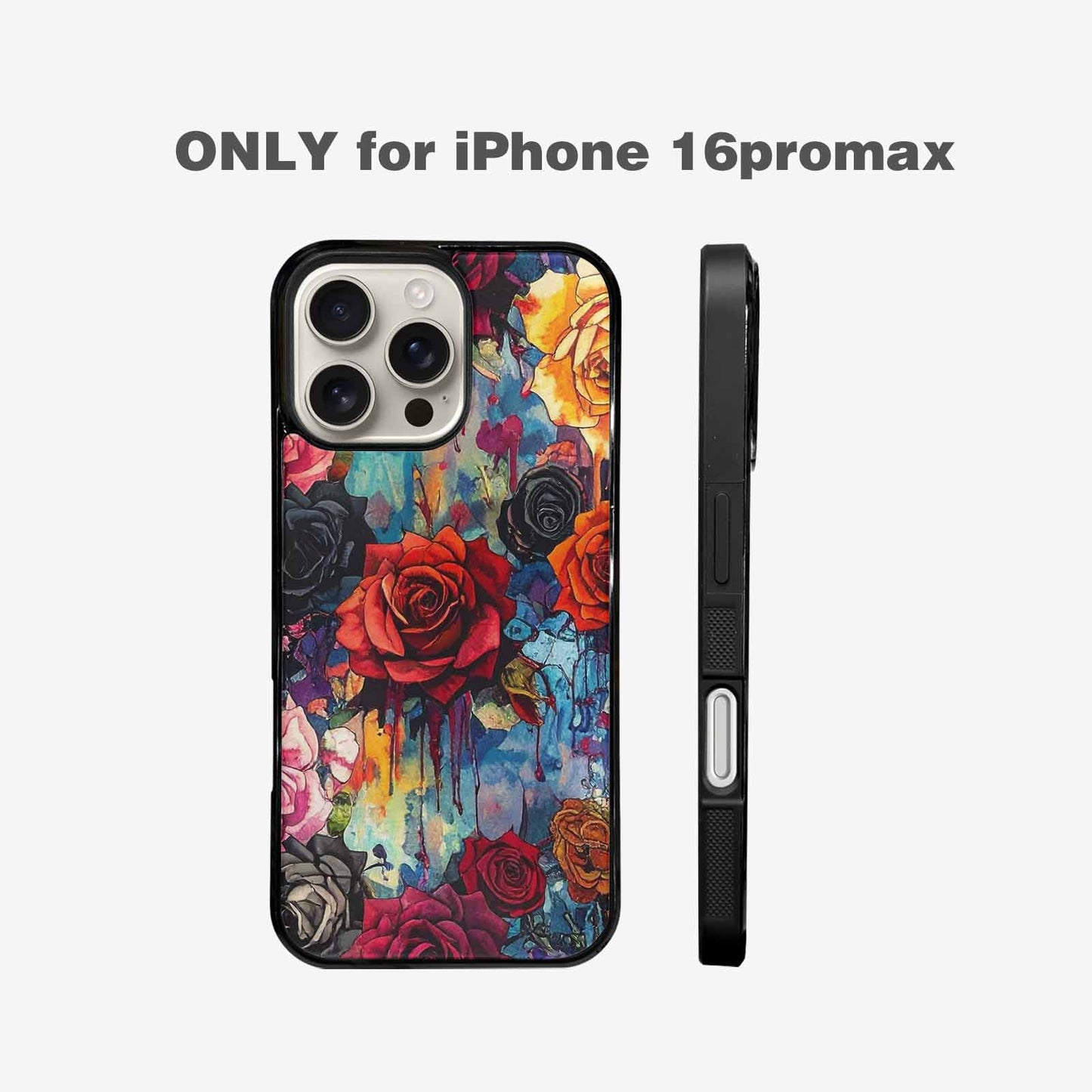 iPhone 16 Pro Max Case — Gothic Rose Gothic Roses Pattern Hundreds, Custom Phone Case