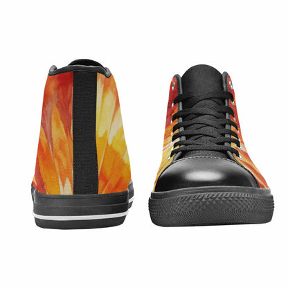 WOMEN'S Tie Dye Sunburst Rays High Top Canvas Y2K Custom Sneakers