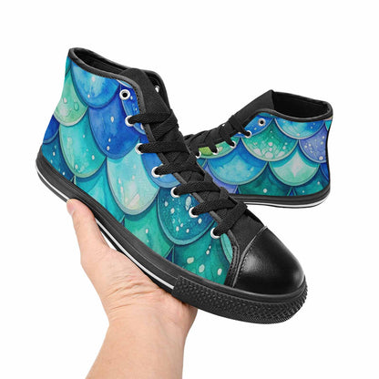 WOMEN'S Mermaid Scale High Top Canvas Dreamcore Shoes