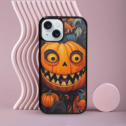 iPhone 15 Case — Cartoon Pumpkin Monster, Unique Phone Case Design