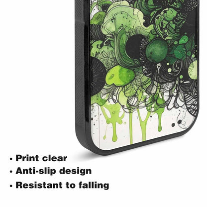 iPhone 15 Case — Sea Creature Burst Black Green Ink, Custom Print Case Cover