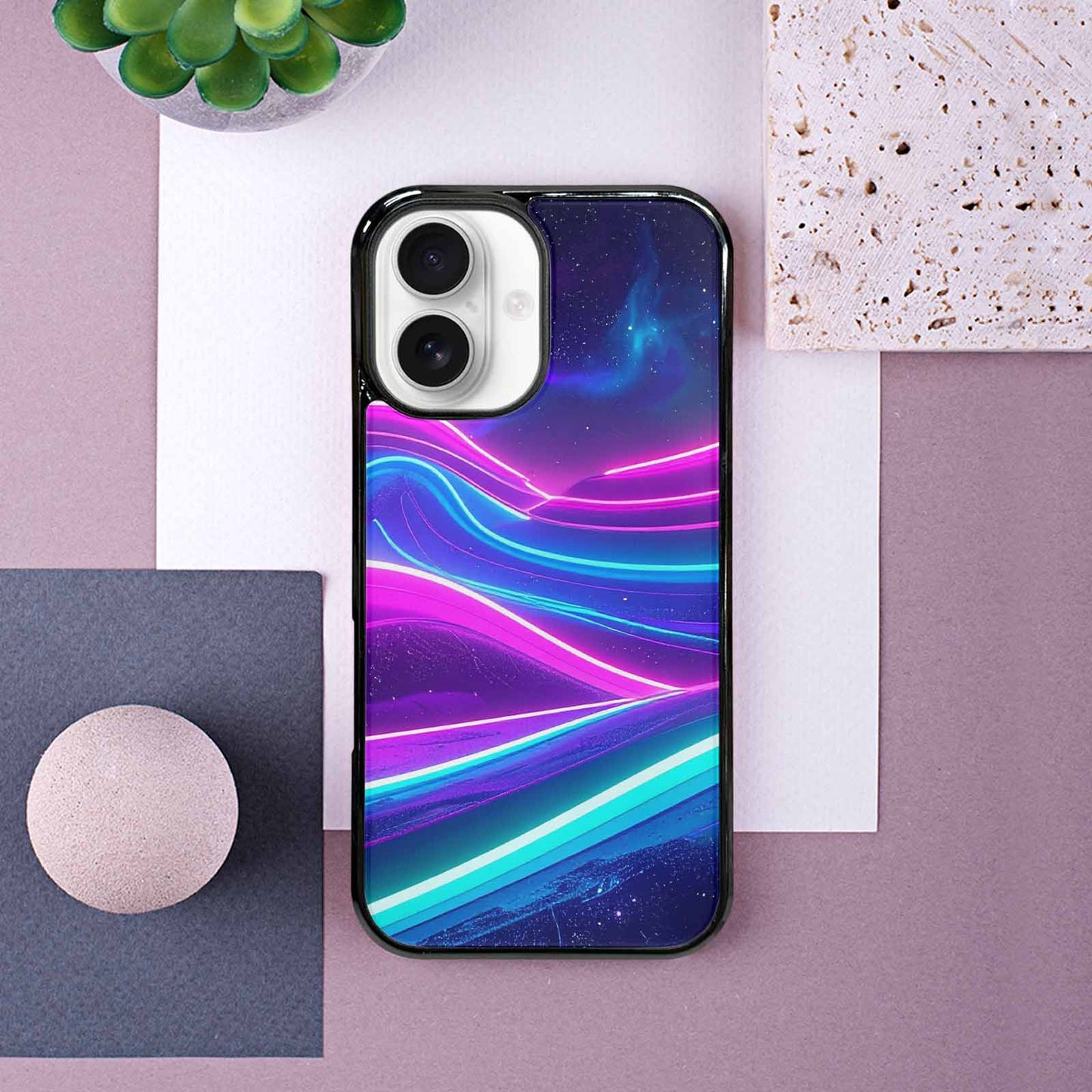 iPhone 16 Case — 80s Neon Cartoon, Custom Art Phone Cover