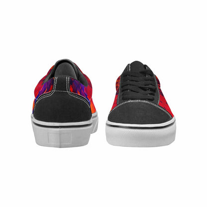 WOMEN'S Dark Snake Print Canvas Lace-Up Neon Fantasy Custom Sneakers