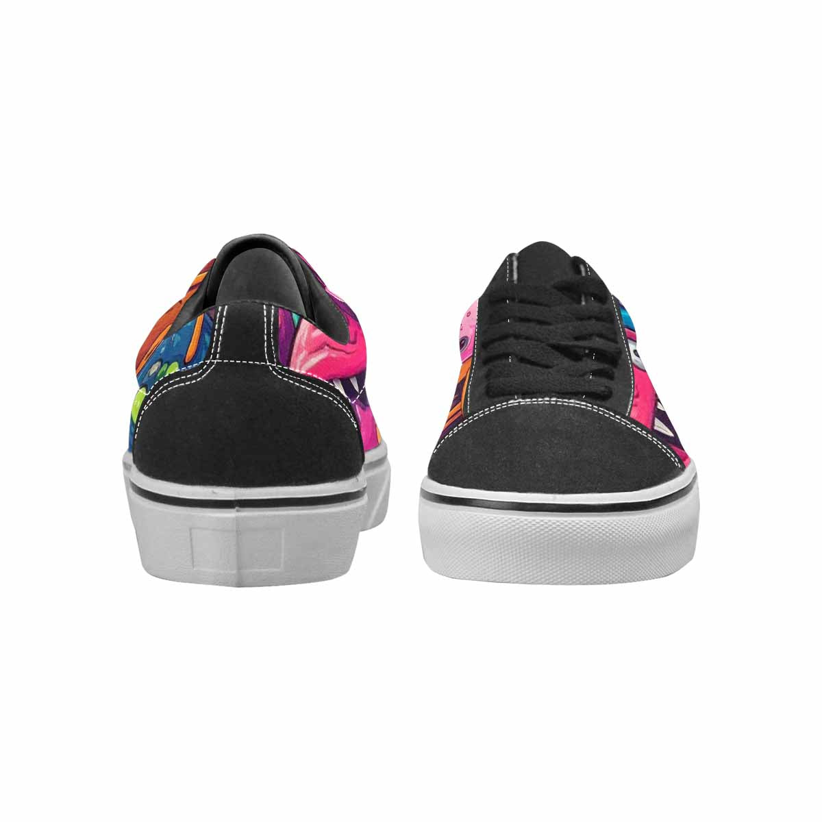 WOMEN'S Melting Ice Cream Monster Lace-Up Canvas Vibrant Chaos Custom Sneakers