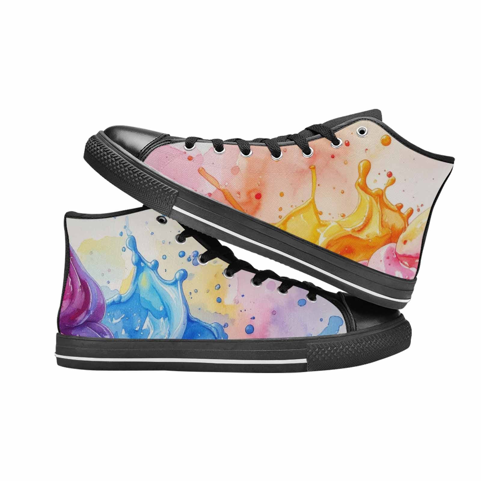 WOMEN'S Melting Icecream Collage High Top Canvas Vivid Shoes