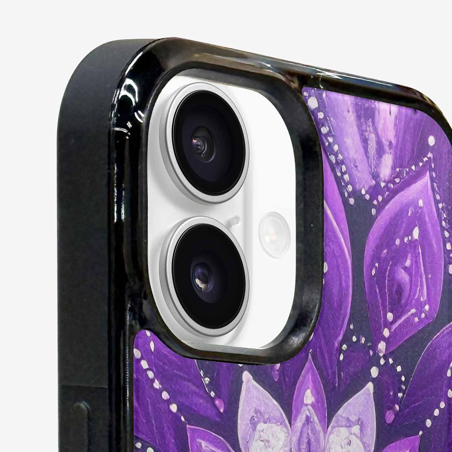 iPhone 16 Plus Case — Purple Mandala Bohemian Print Edge To, Custom Art Phone Cover