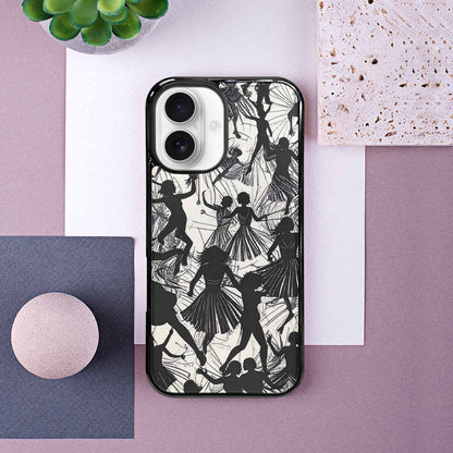 iPhone 16 Case — Bold Dancing Figure Line Art Pattern, Original Design Phone Case