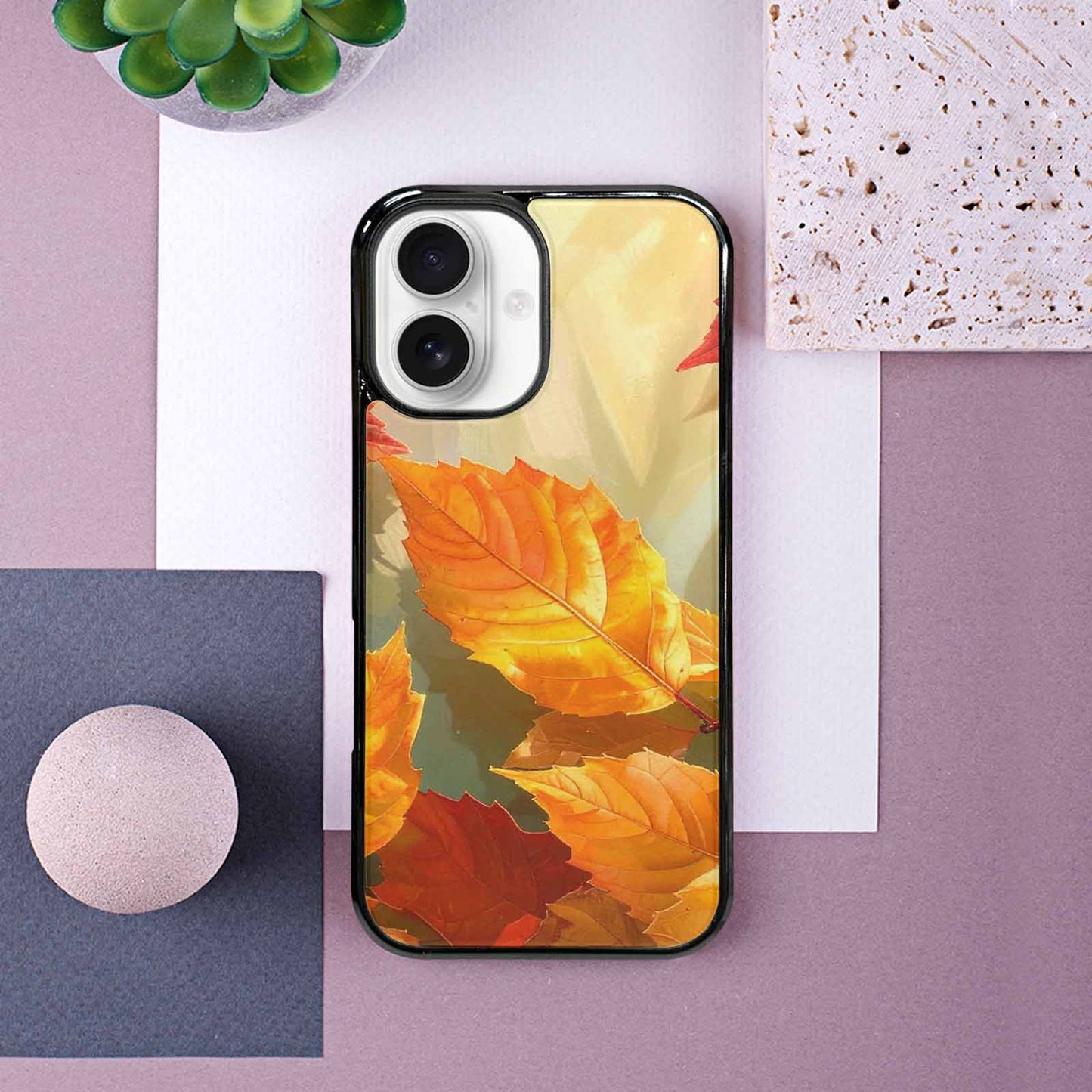 iPhone 16 Case — Autumn Leaves, Custom Art Phone Cover