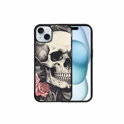 iPhone 15 Plus Case — 20 Skulls Overlapping Seamless Tileable Pattern, Original Design Phone Case