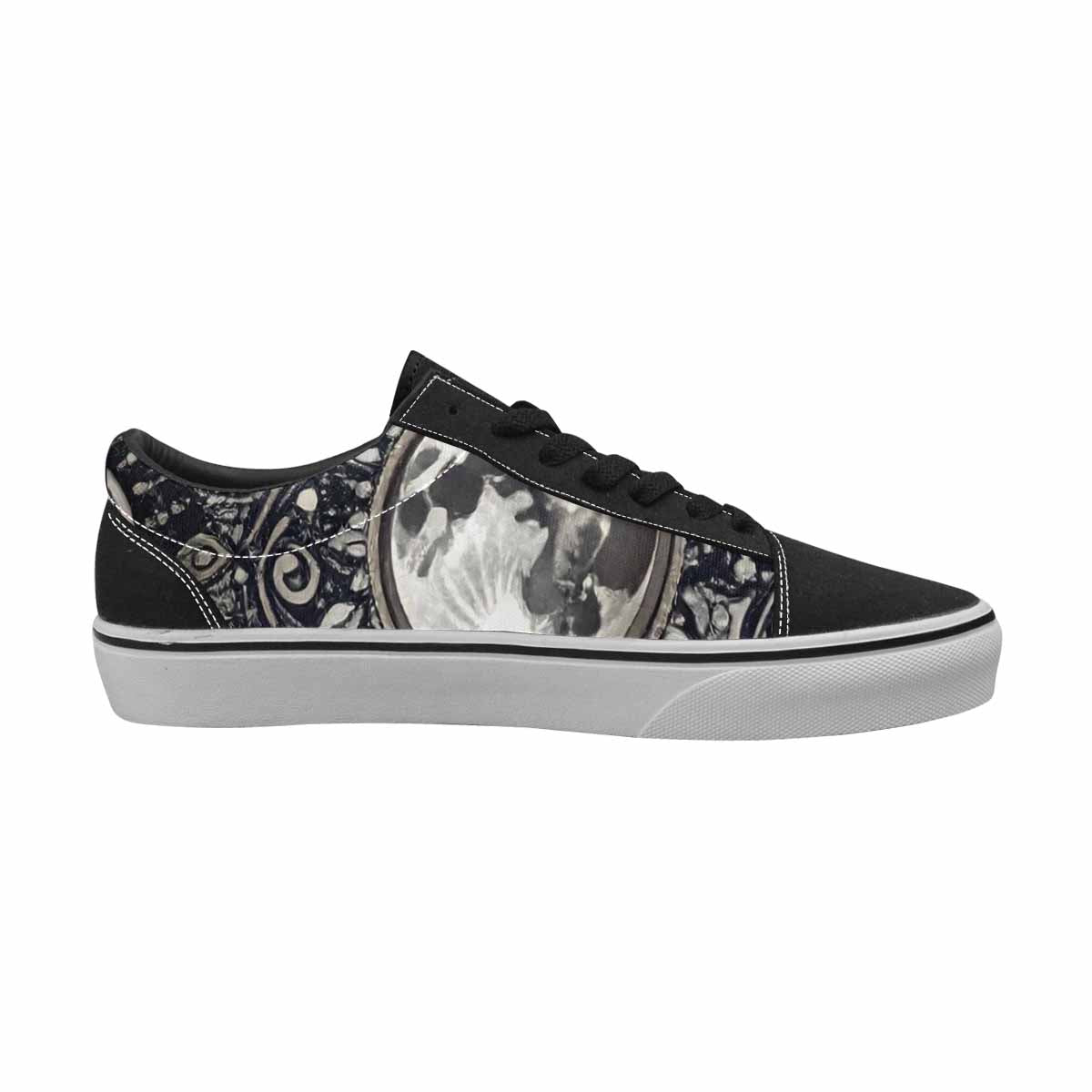WOMEN'S Wolves Everywhere Collage Canvas Lace-Up Wallpaper Art Sneakers