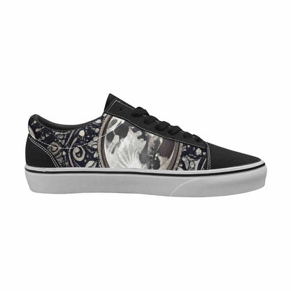 WOMEN'S Wolves Everywhere Collage Canvas Lace-Up Wallpaper Art Sneakers