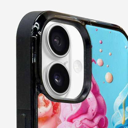 iPhone 16 Case — Collage Of Overlapping Waffle Cones Icecream, Unique Phone Case Design