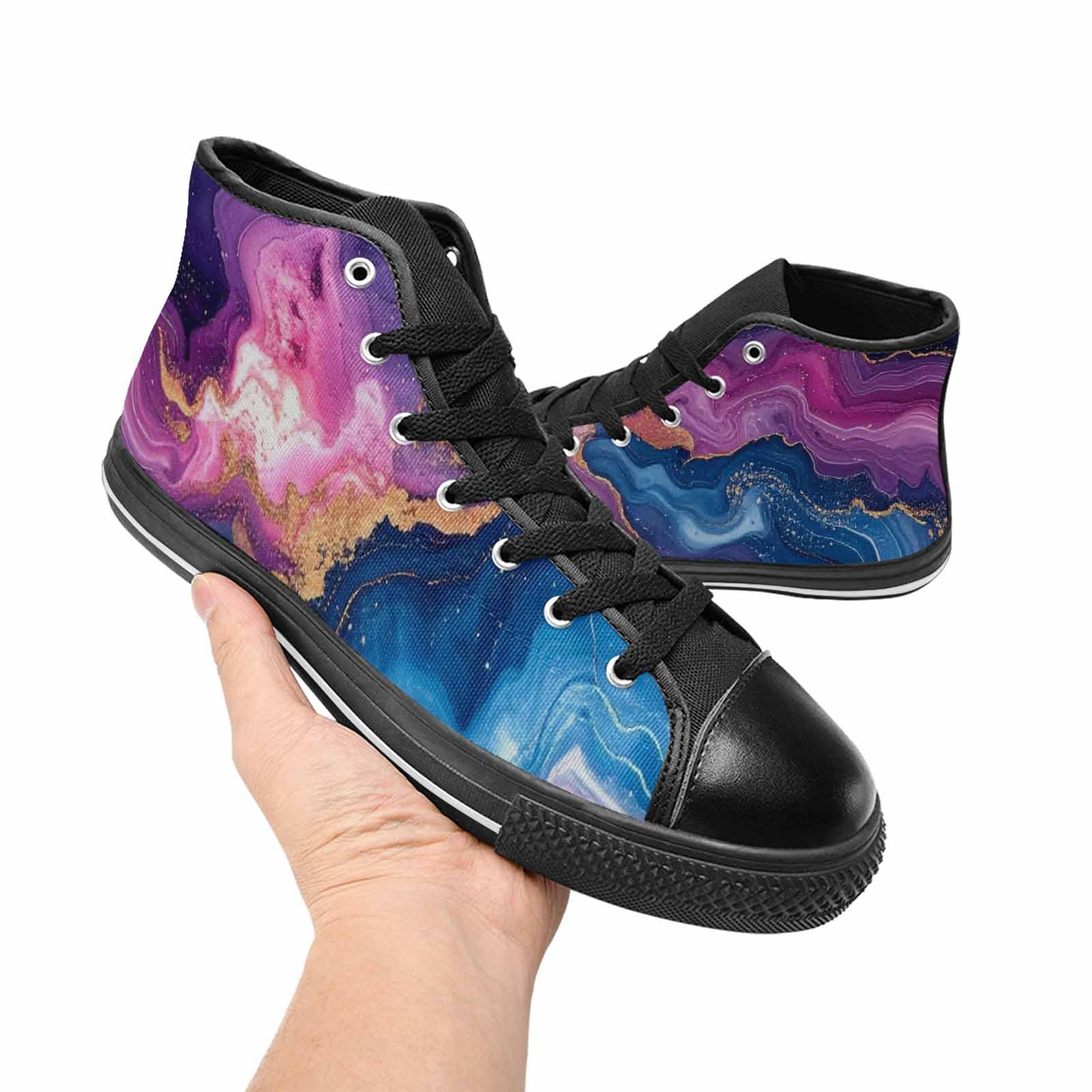 WOMEN'S Marble Galaxy High Top Canvas Aesthetic Custom Sneakers