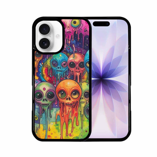 iPhone 17 Case — Melting Aliens Pattern Alien Scifi, Custom Phone Case