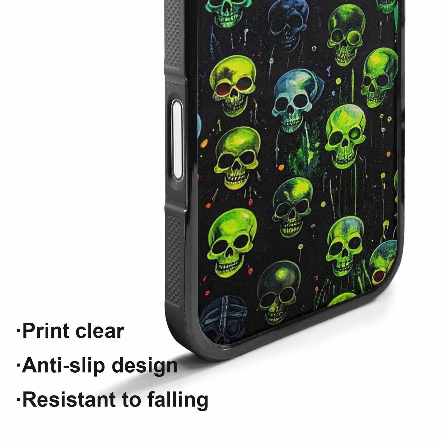 iPhone 17 Case — Skeletons Neon Green Glowskele Original Art, Custom Phone Case
