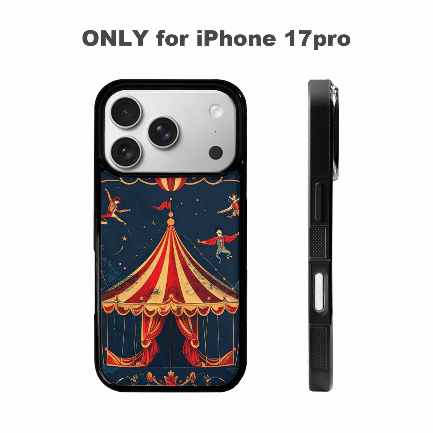 iPhone 17 Pro Case — Vintage Circus Art Pattern Retro Vintage, Custom Designed Case Cover
