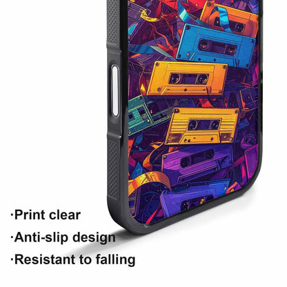 iPhone 17 Pro Max Case — Retro Cassette Tape Pattern Retro Vintage, Custom Printed Phone Case