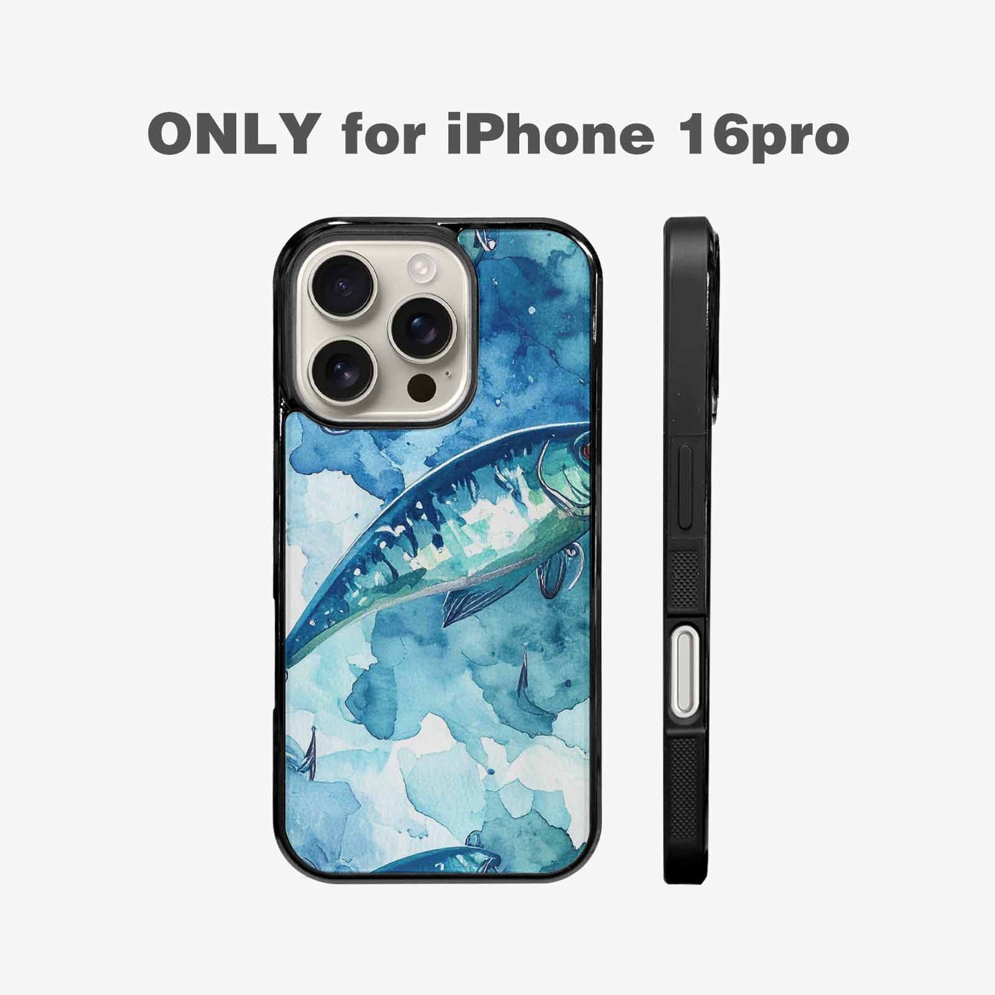 iPhone 16 Pro Case — Fishing Lure And Hook Pattern Seamless, Customized Protective Case