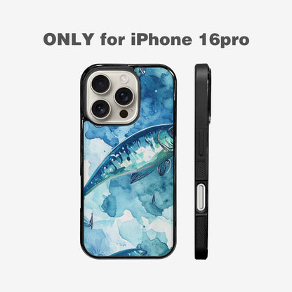 iPhone 16 Pro Case — Fishing Lure And Hook Pattern Seamless, Customized Protective Case