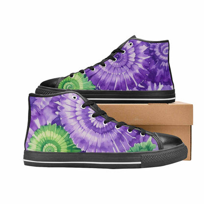 MEN'S Tie Dye - High Top Canvas Vibrant Chaos Shoes