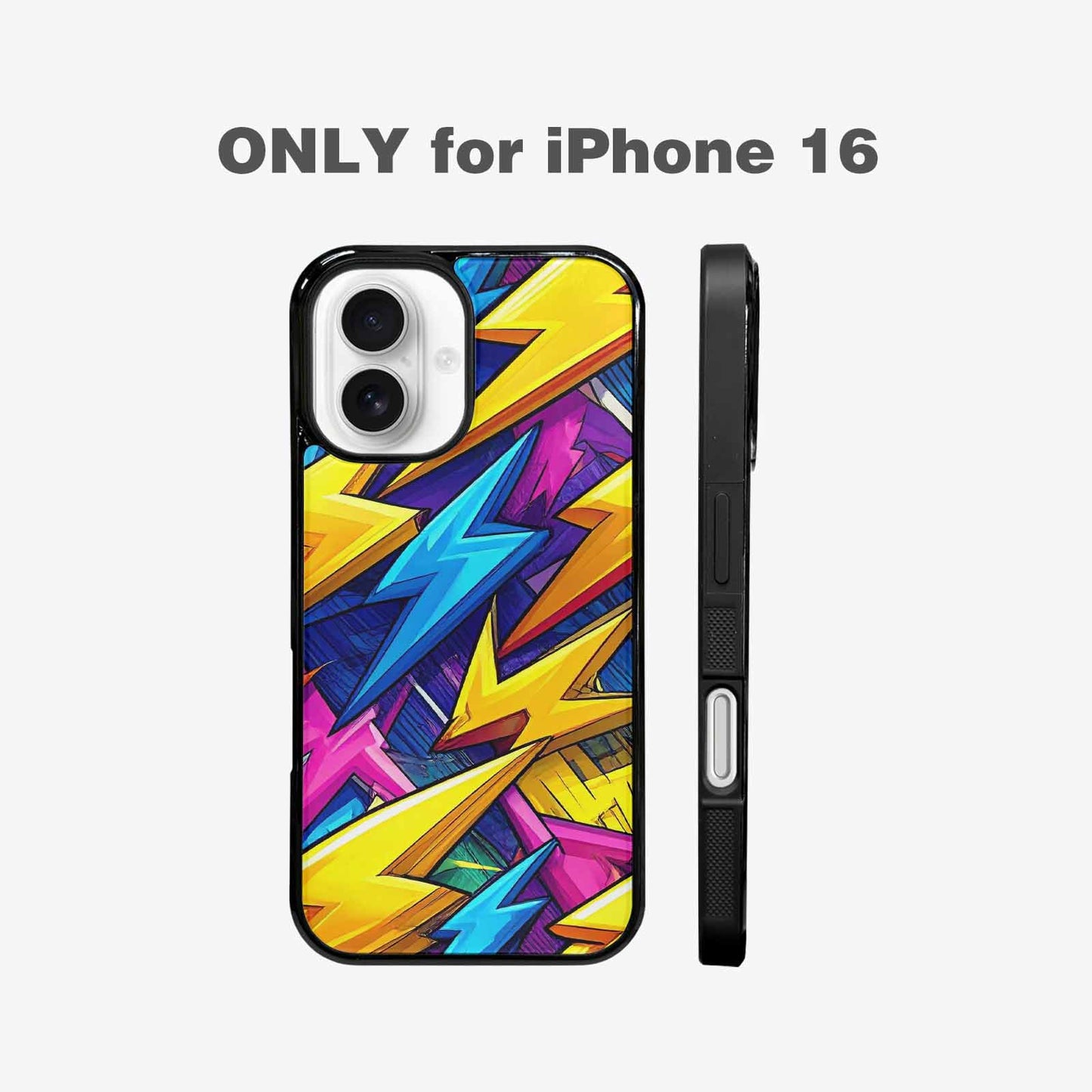 iPhone 16 Case — Lightning Bolt Storm Pattern Hundreds Of, Personalized Phone Case