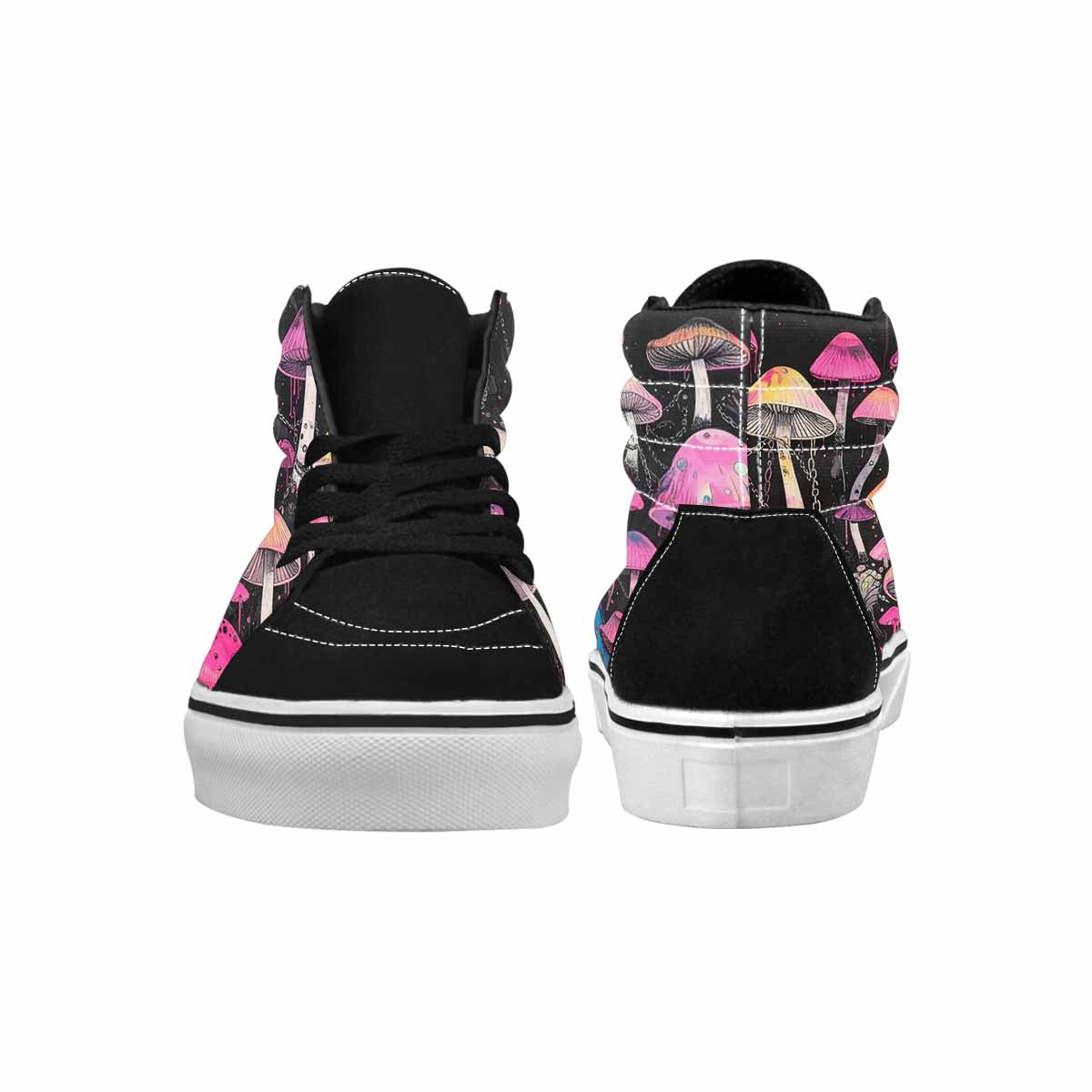 MEN'S Rainbow Drip Mushrooms High Top Canvas Vibrant Chaos Sneakers