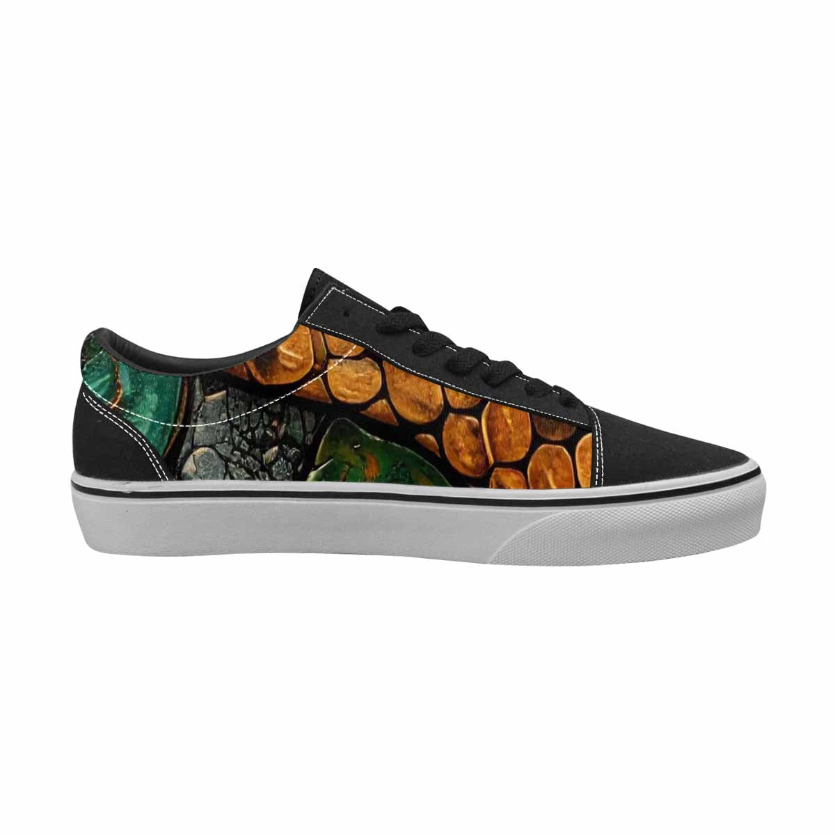 MEN'S Snake Skin Reptile Canvas Lace-Up Y2K Custom Shoes