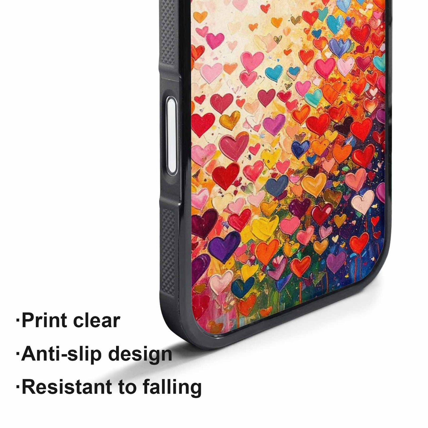 iPhone 17 Pro Max Case — Full Color Vibrant Heart Original Art, Customized Protective Case